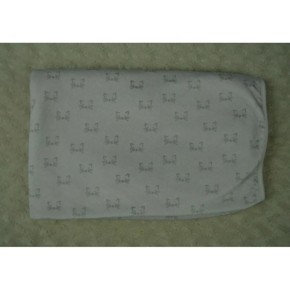 The Children's Place Kitty Cat Face Baby Blanket Pale Pink Gray Security Lovey